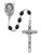 7x8mm Black Wood Rosary with Pewter Crucifix 942DF