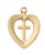 Gold over Sterling Silver Heart Cross on 16-18" Chain J419