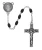 4x6mm Black St. Benedict Rosary with Pewter Crucifix R365DF