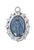 Sterling Silver Blue Miraculous Medal on Rhodium Chain L834