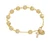 Double Capped Gold Tone Crystal Bracelet BR384