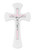 7" White Wood Wall Cross with Pink Epoxy Crucifix 73-81