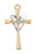 Gold over Sterling Silver Two-Tone Cross with Heart on 16-18" Chain J9117