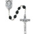 4x6mm Black Wood Rosary with Sterling Silver Crucifix and Center 942LF