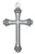 Sterling Silver Cross with Black Epoxy on 18" Chain L9255