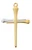 Gold over Sterling Silver Two-Tone Nail Cross on 24" Chain J9231