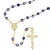 Gold Plated 6mm Blue Tin Cut Aurora Borealis Crystal Rosary R1036HF