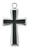 Sterling Silver Cross with Black Epoxy on 24" Chain L9260