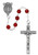 Garnet Color Tin Cut Crystal Rosary with Pewter Crucifix R616DF