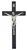 10" Black Painted Wood Wall Crucifix with Silver Corpus 81-78B