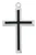 Sterling Silver Cross with Black Fill on 24" Chain L9224
