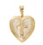 Gold over Sterling Silver Cross Heart Locket on 16-18" Chain J9323