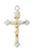 Sterling Silver Two-Tone Crucifix with Rhodium Plated Chain L9268