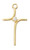 Gold over Sterling Silver Curved Cross with Crystal on 16-18" Chain J9234