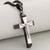 Titanium Steel Two-Tone Crucifix on 24" Black Box Chain RC115
