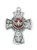 Sterling Silver Holy Spirit 4-Way Medal with Red Epoxy on 18" Chain L609E