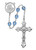 7mm Blue Glass Rosary with Mother and Child Center 596RF