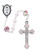 6mm Pink Matte Bead First Communion Rosary with Chalice Center R898W