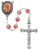 7mm Pink Frosted Glass St. Dymphna Rosary R922F