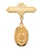 Gold over Sterling Silver Oval Miraculous Medal Baby Pin 433JT