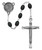 6x8mm Black Wood Oval Bead Rosary 137D-BKF