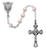 Petite 3mm Pink Pearl Rosary with Sterling Silver Crucifix and Center 201L-PKG