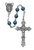 7mm Blue Glass Bead Rosary 487SF