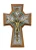 5 1/2" Walnut Wall Crucifix with Green Celtic Cross 80-123