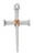 Sterling Silver Two-Tone Nail Cross on 24" Chain L9297
