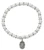 Pearl Baby Stretch Bracelet with Sterling Silver Miraculous Medal BR42