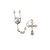 7mm White Pearl Rosary with Sterling Silver Crucifix and Center R143LF