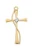Gold over Sterling Silver Cubic Zirconia Cross on 16-18" Chain J8012