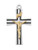 Sterling Silver Two-Tone Black Epoxy Crucifix on 18" Chain L9266
