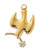 Gold over Sterling Silver Holy Spirit Dove with Cubic Zirconia on 16-18" Chain J9243