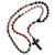 8mm Five Color Wood Bead Corded Rosary, R3457