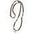 6mm Tiger Eye Rosary Necklace with Crucifix and Miraculous Medal, SN22