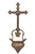 Crucifixion Font in Antique Brass 14" 130299-M