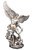 St. Michael Statue pewter style finish golden highlights 14.5 inch