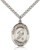 Sterling Silver St. Christopher Soccer Pendant, Stainless Silver Heavy Curb Chain, Large Size Catholic Medal, 1" x 3/4"