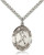 Sterling Silver St. Sebastian Football Pendant, Stainless Silver Heavy Curb Chain, Large Size Catholic Medal, 1" x 3/4"