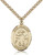 Gold Filled St. Sebastian Wrestling Pendant, Stainless Gold Heavy Curb Chain, Large Size Catholic Medal, 1" x 3/4"