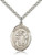 Sterling Silver St. Sebastian Wrestling Pendant, rhodium Heavy Curb Chain, Large Size Catholic Medal, 1" x 3/4"
