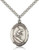 Sterling Silver St. Sebastian Surfing Pendant, Heavy Curb Chain, Large Size Catholic Medal, 1" x 3/4"