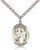 Sterling Silver St. Cecilia / Marching Band Pendant, Heavy Curb Chain, Large Size Catholic Medal, 1" x 3/4"