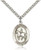 Sterling Silver St. Kateri / Equestrian Pendant, SN Heavy Curb Chain, Large Size Catholic Medal, 1" x 3/4"