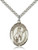 Sterling Silver St. Sebastian / Rodeo Pendant, Heavy Curb Chain, Large Size Catholic Medal, 1" x 3/4" 7192SS-24S