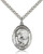 Sterling Silver St. Christopher Soccer Pendant, Stainless Silver Heavy Curb Chain, Large Size Catholic Medal, 1" x 3/4" 7503SS-24S