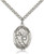 Sterling Silver St. Sebastian  Basketball Pendant, rhodium Heavy Curb Chain, Large Size Catholic Medal, 1" x 3/4"
