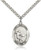 Sterling Silver St. Sebastian  Soccer Pendant, rhodium Heavy Curb Chain, Large Size Catholic Medal, 1" x 3/4"