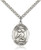 Sterling Silver St. Sebastian Swimming Pendant,  Heavy Curb Chain, Large Size Catholic Medal, 1" x 3/4"